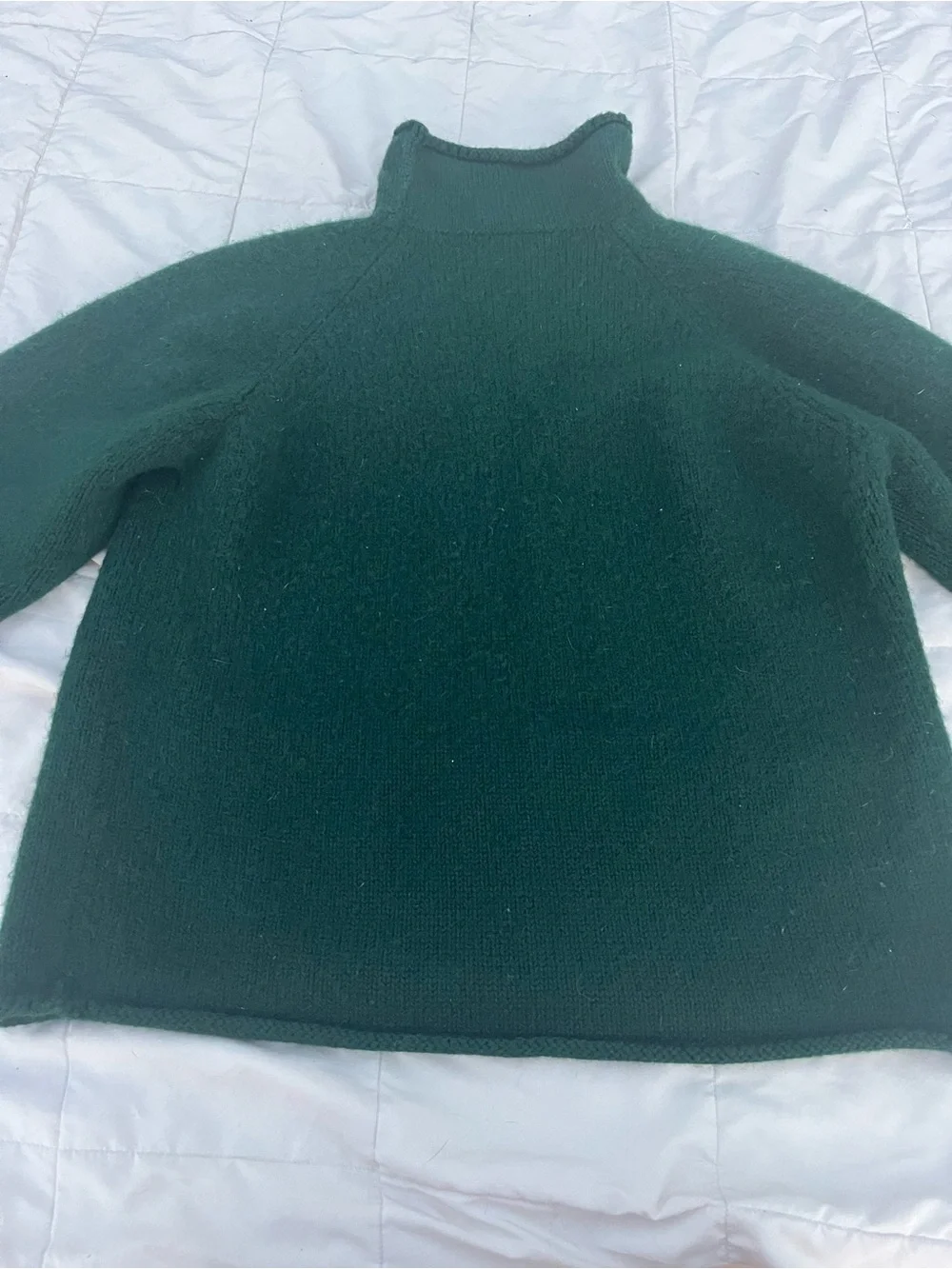 Vintage J Crew Wool Mock Turtleneck Sweater, Green, Size XL